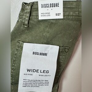 Disclosure Olive Green Wide Leg Jeans